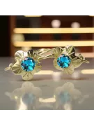 Earrings Aquamarine 14K Yellow gold Vintage style vec028y